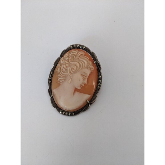 Cameo Vintage Cameo Jewelry Vintage Shell Cameo Brooch Pendant - Picture 1 of 10